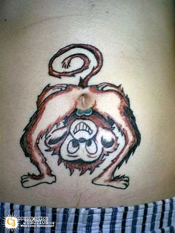 Chest tattoo and navel piercing - Body Piercing and Jewellery Picture